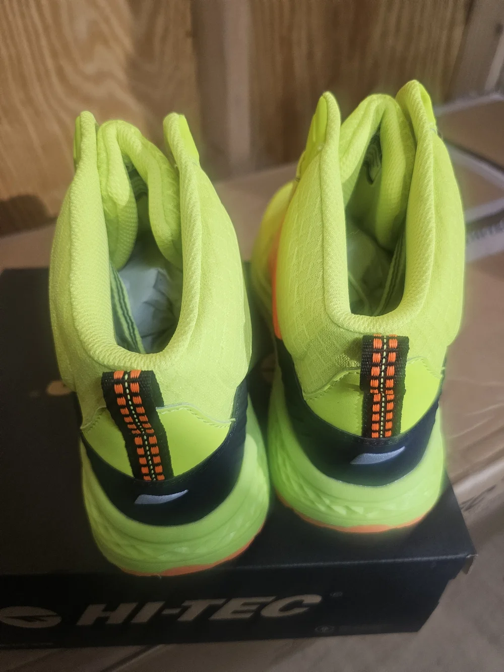 Hi-Tec Neon Yellow Men’s Trail Boots with Orange Accents